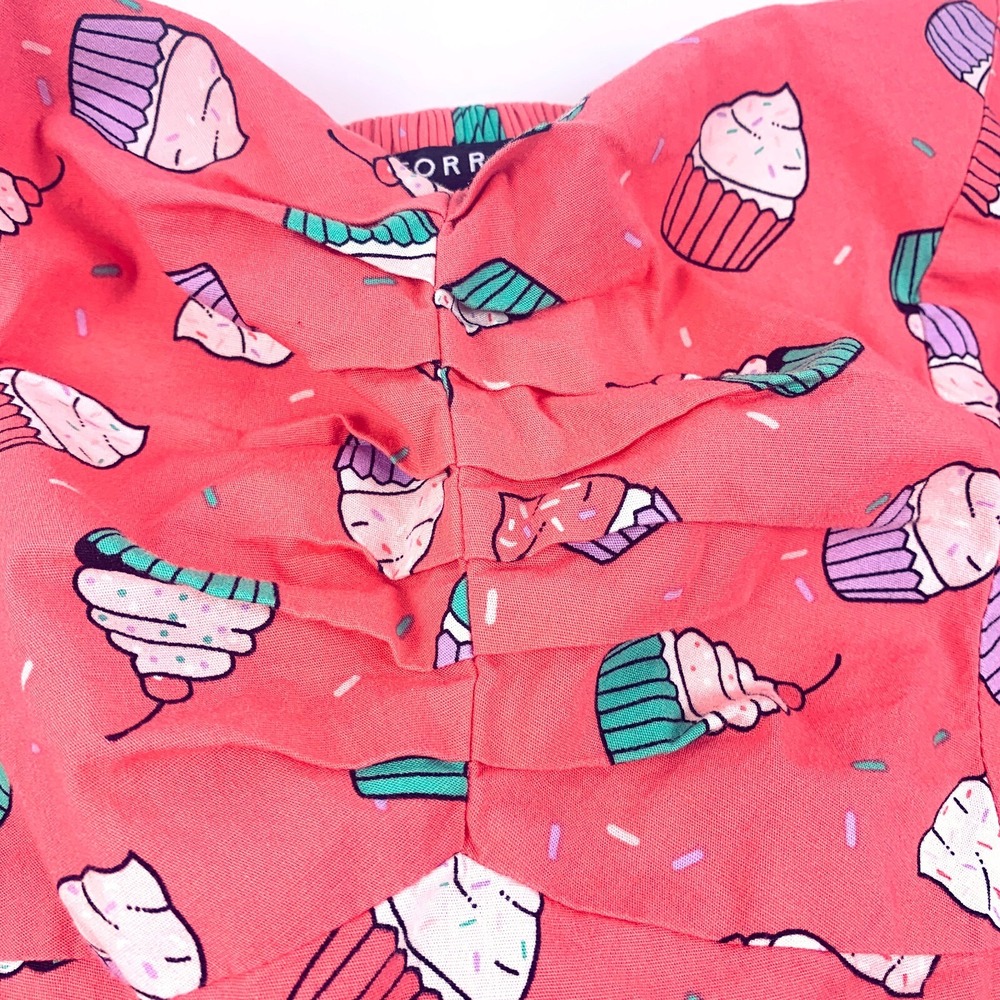 Torrid Fit N Flare Dress Pink Cupcake Sz 2 Poplin Sweetheart‎ Neck Shirred Midi - Picture 9 of 16